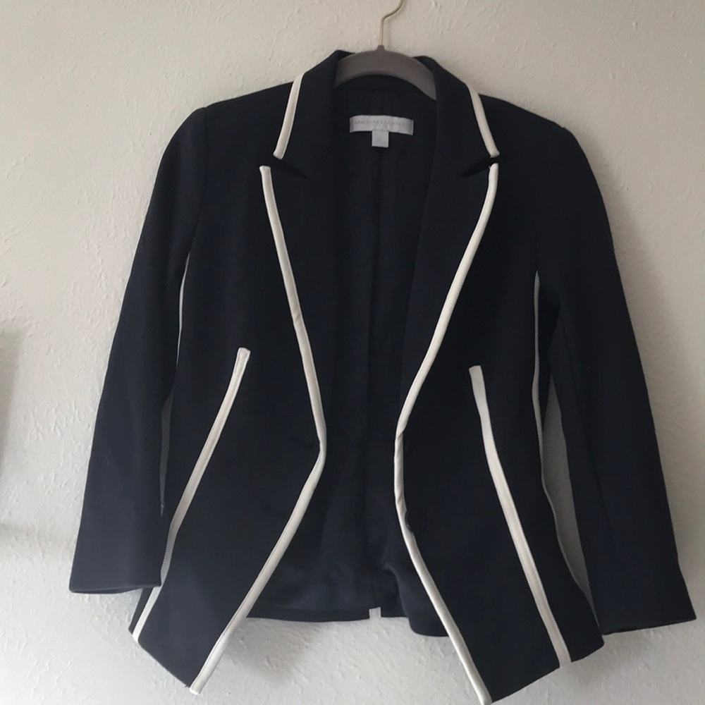 New York and Company Navy and White Blazer